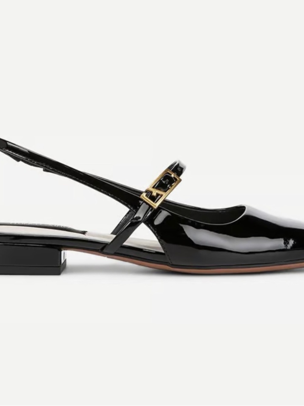 Franco Sarto Destin Slingback Flats Black Patent Size 7 NIB - Picture 3 of 11
